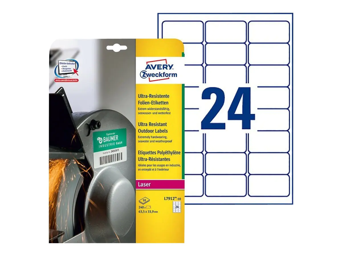 Avery Zweckform Polyethylen (PE) - matt - permanenter L7912-10