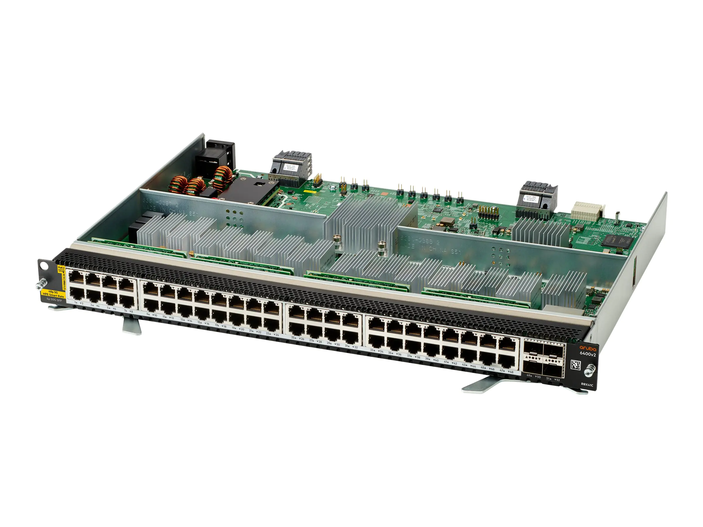 HPE Aruba 6400 48-port HPE Smart Rate 1/2.5/5GbE Class 6 PoE and 4-port SFP56 v2 Module - Switch -