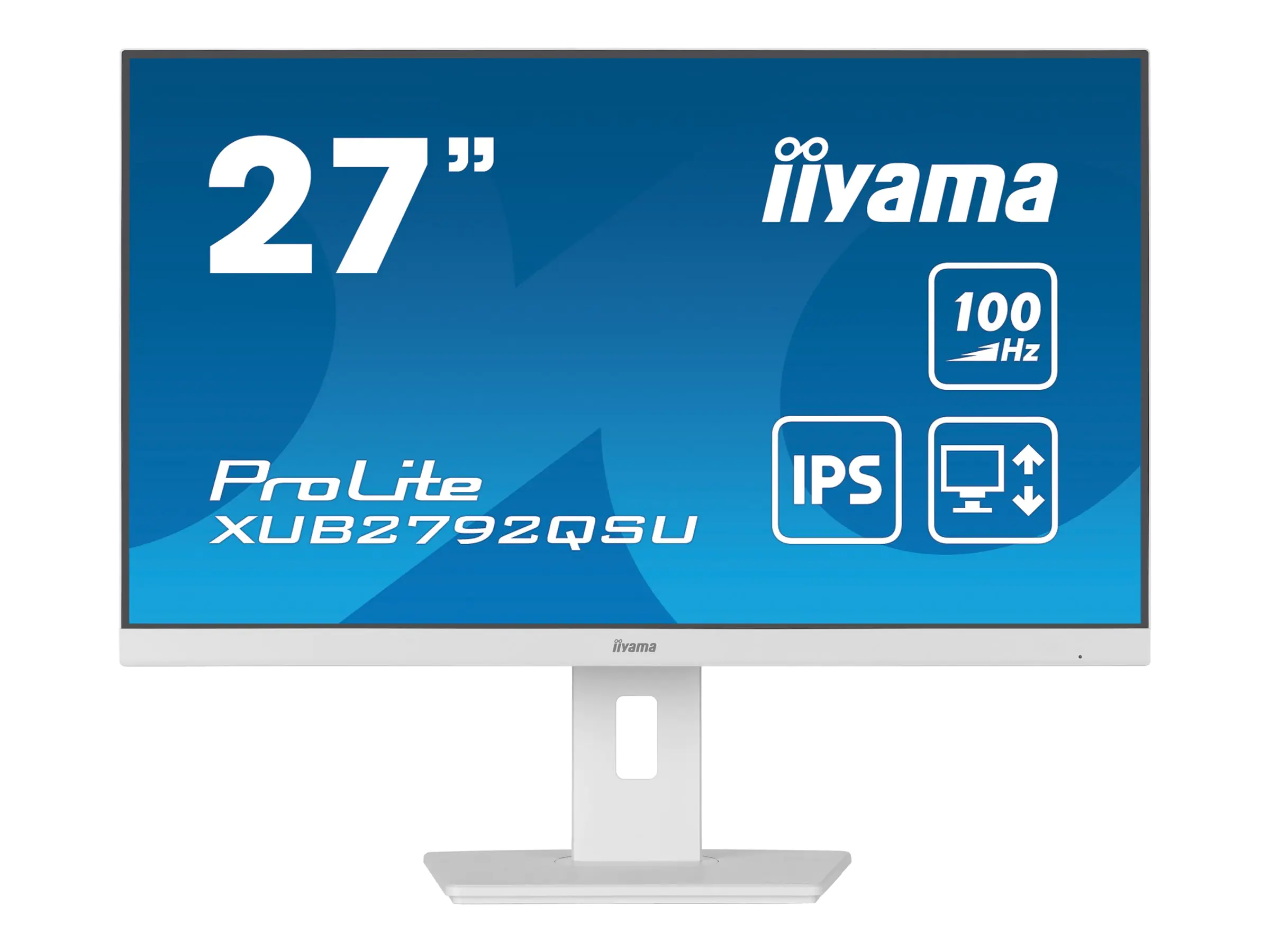 iiyama ProLite XUB2792QSU-W6 - LED-Monitor - 68.6 cm (27") - 2560 x 1440 QHD @ 100 Hz - IPS - 250 cd/m² - 1300:1 - 0.4 ms - HDMI, DisplayPort - Lautsprecher - weiß, Matte