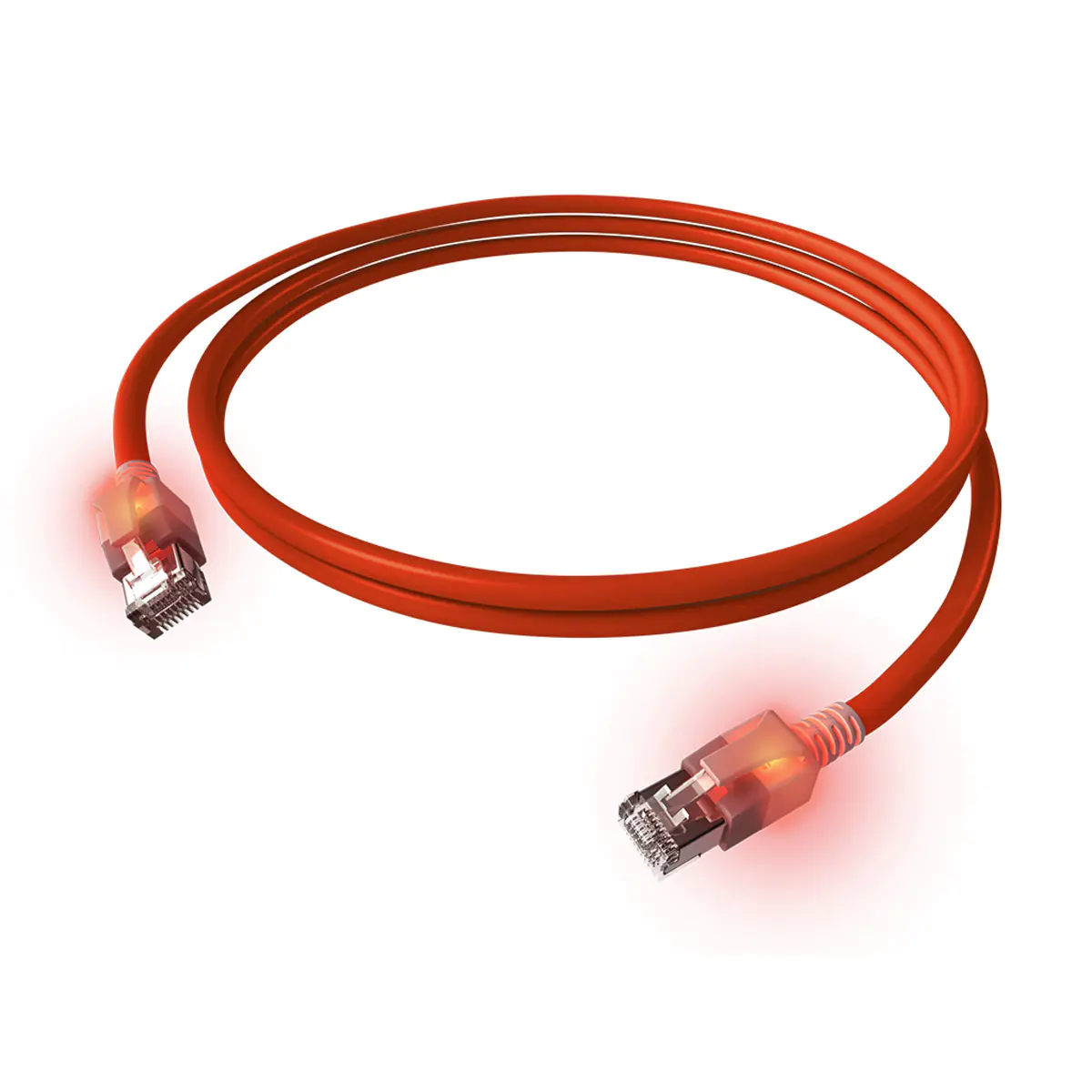 EasyLan DualBoot LED Patchkabel S/FTP rot 1.50m Kat.6A - FTP - SFTP