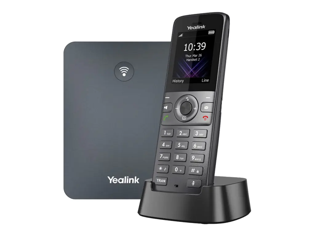 Yealink W74P - Schnurloses VoIP-Telefon - mit Bluetooth-Schnittstelle mit Rufnummernanzeige/Anklopffunktion - DECT - dreiweg Anruffunktion - SIP, SIP v2, VQ-RTCPXR, RTCP-XR - Space-grau, Classic Gray
