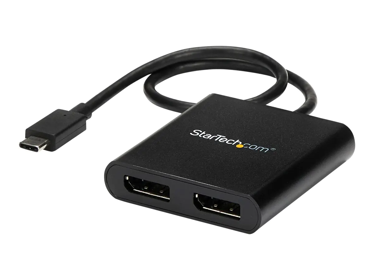 StarTech USB-C auf DisplayPort Multi-Monitor Adapter - 2-Port MST Hub - USB C zu 2x DP Splitter - USB Typ C zu DP MST Hub - Externer Videoadapter - USB-C - DisplayPort - für P/N: BNDTB10GI, BNDTB210GSFP, BNDTB310GNDP, BNDTB410GSFP, BNDTB4M2E1, BNDTBUSB314