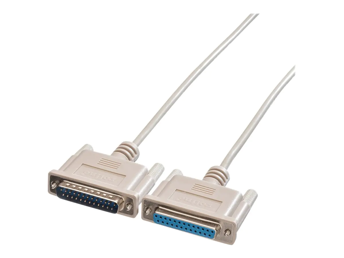 Roline - Kabel seriell - DB-25 (M) zu DB-25 (W) - 3 m - geformt, Daumenschrauben - Grau