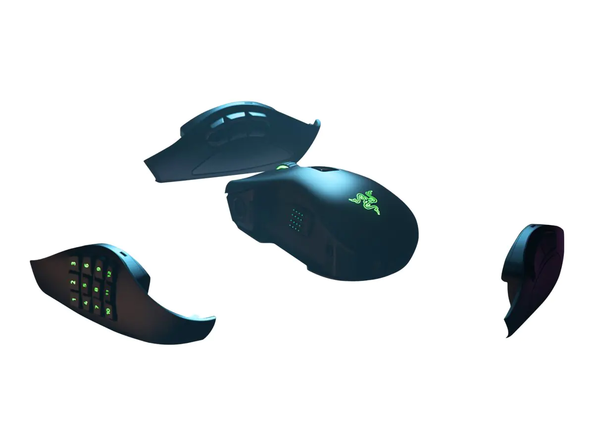 Razer Naga Pro - Maus - ergonomisch - Für Rechtshänder - optisch - 20 Tasten - kabellos - Bluetooth - Bluetooth-USB-Adapter