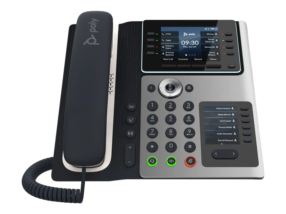 Poly Edge E450 - VoIP-Telefon mit Rufnummernanzeige/Anklopffunktion - dreiweg Anruffunktion - SIP, SDP - Mitternachtsblau, weiß