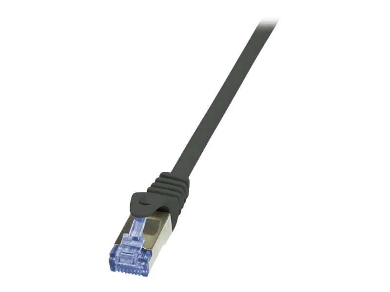LogiLink PrimeLine - Patch-Kabel - RJ-45 (M) zu RJ-45 (M) - 0.5 m - SFTP, PiMF - CAT 6a - halogenfrei, geformt, ohne Haken - Schwarz