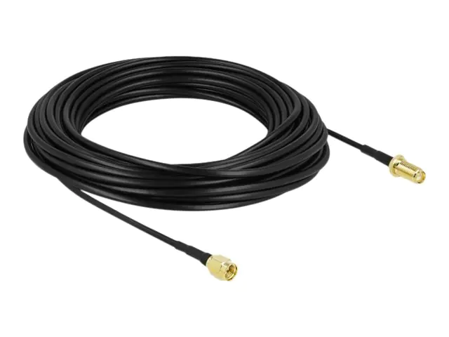 Delock - Antennenverlängerungskabel - SMA Stecker zu SMA weiblich - 15 m - Koax - Schwarz