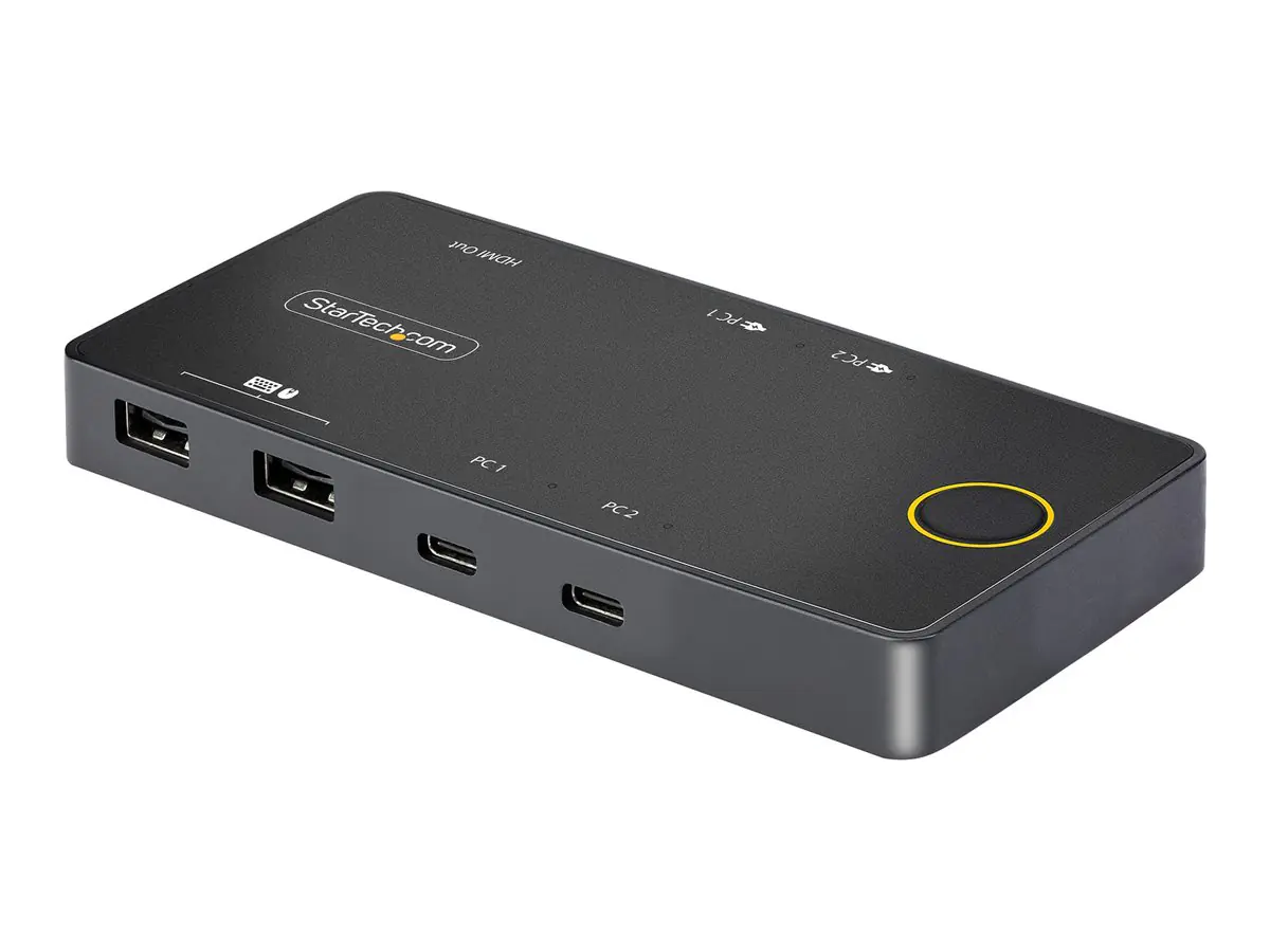 StarTech 2-Port USB-C KVM Switch, Single-4K 60Hz HDMI Monitor, Dual-100W Power Delivery Pass-through Ports, Bus Powered, USB Type-C/USB4/Thunderbolt 3/4 Compatible - Small Form Factor (C2-H46-UC2-PD-KVM) - KVM-Switch - 2 x KVM/Audio/USB - 1 lokaler Benutz