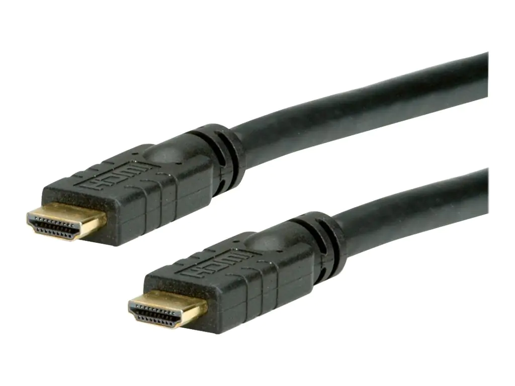 VALUE - HDMI-Kabel mit Ethernet - HDMI männlich zu HDMI männlich - 15 m - abgeschirmt - Schwarz - 4K Unterstützung