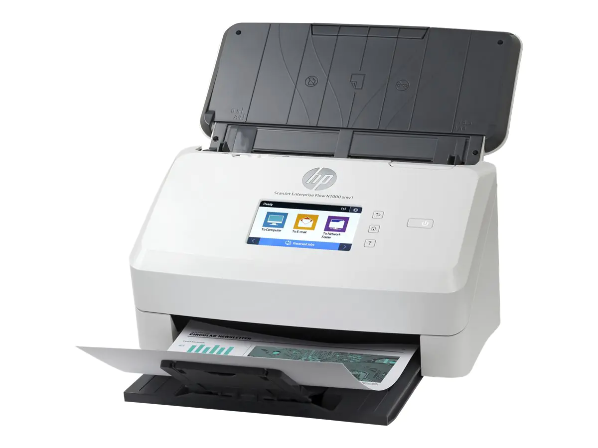 HP ScanJet Enterprise Flow N7000 snw1 - Dokumentenscanner - CMOS / CIS - Duplex - 216 x 3100 mm - 600 dpi x 600 dpi - bis zu 75 Seiten/Min. (einfarbig) / bis zu 75 Seiten/Min. (Farbe) - automatischer Dokumenteneinzug (80 Blätter) - bis zu 7500 Scanvorgäng