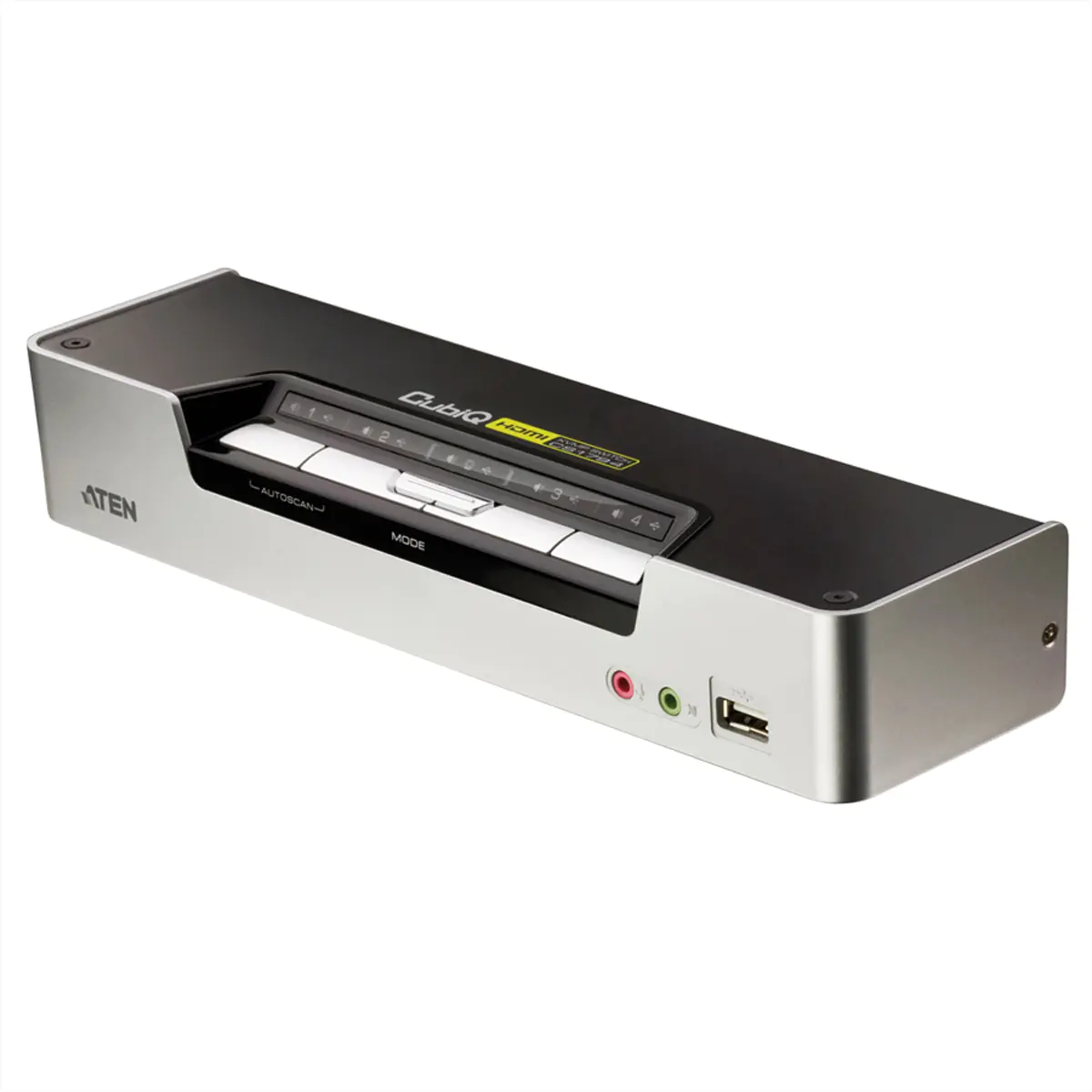 ATEN CS1794, 1920 x 1200 Pixel, WUXGA, Rack-Einbau, 4,8 W, 1U, Schwarz, Edelstahl