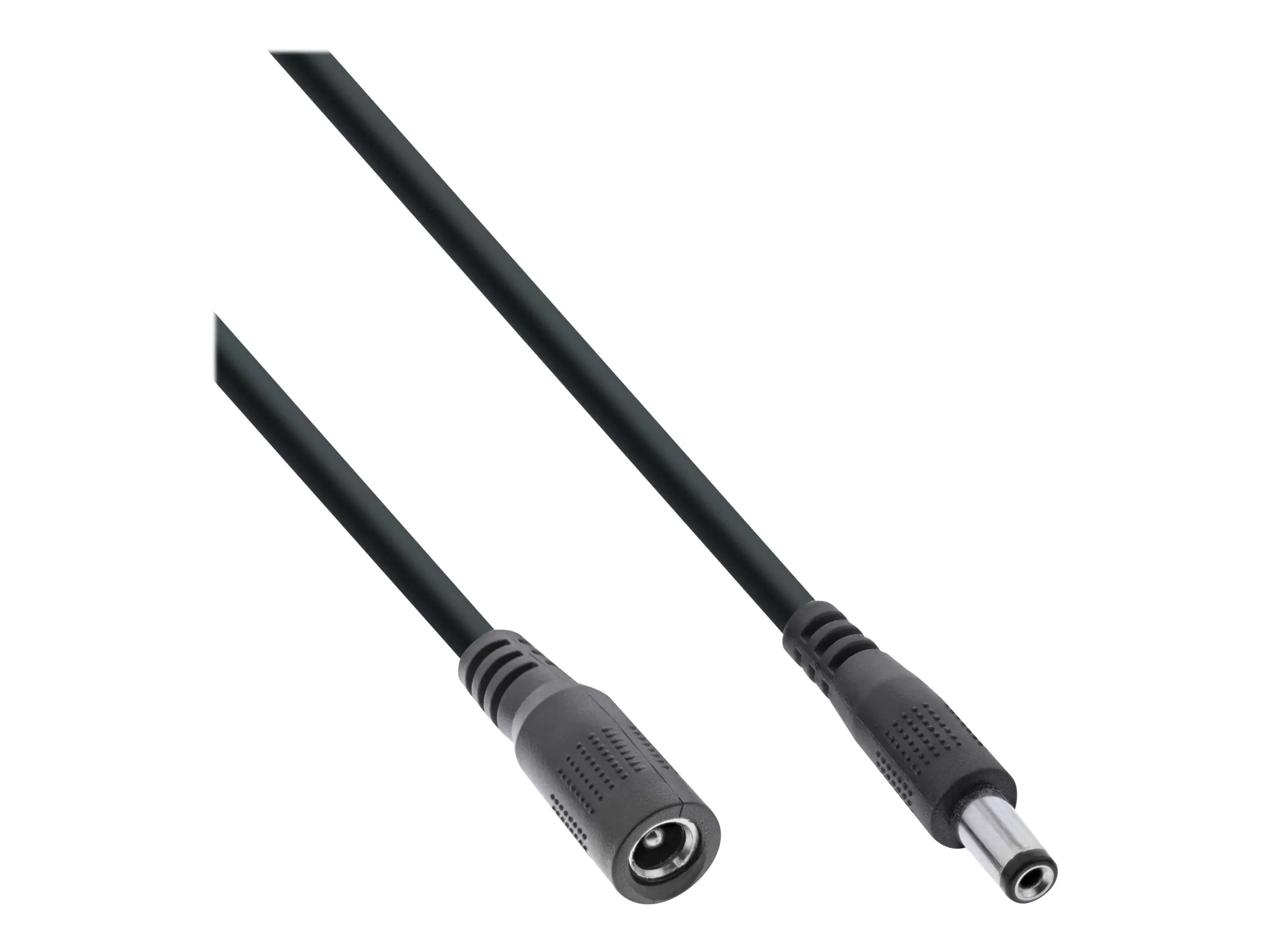 InLine - Spannungsversorgungs-Verlängerungskabel - Gleichstromstecker 5,5 mm (W) zu Gleichstromstecker 2,5 mm (M) - 12 - 24 V - 1 m - Schwarz