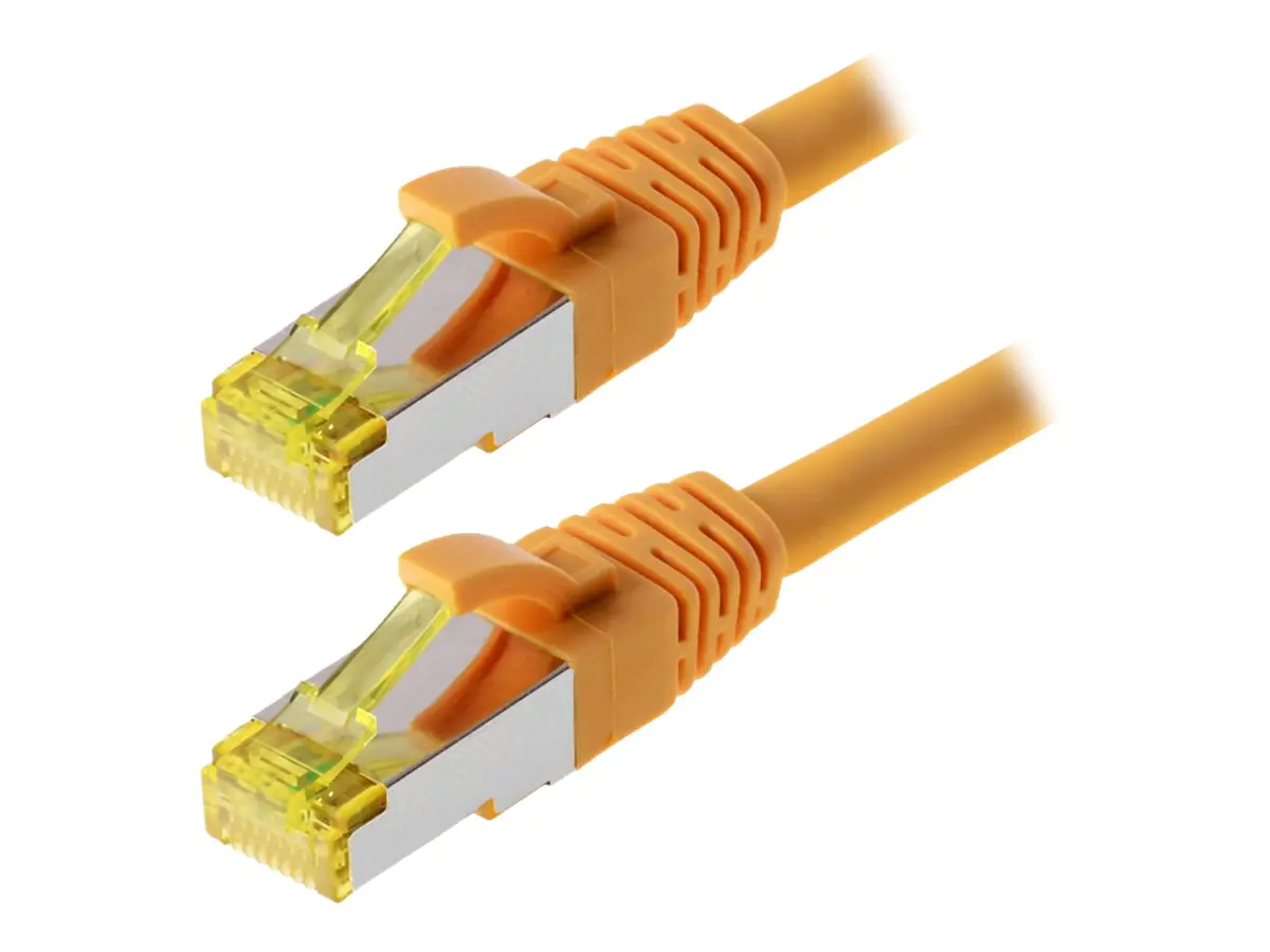 Helos - Patch-Kabel - RJ-45 (M) bis RJ-45 (M) - 3 m - SFTP, PiMF - CAT 6a - halogenfrei, geformt, ohne Haken - Gelb