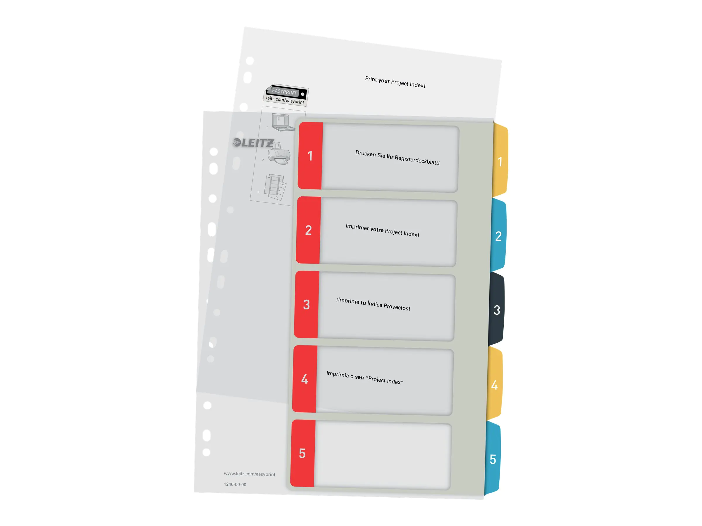 Esselte Leitz Cosy 1-5 Printable Index - Polypropylen (PP) 12400000