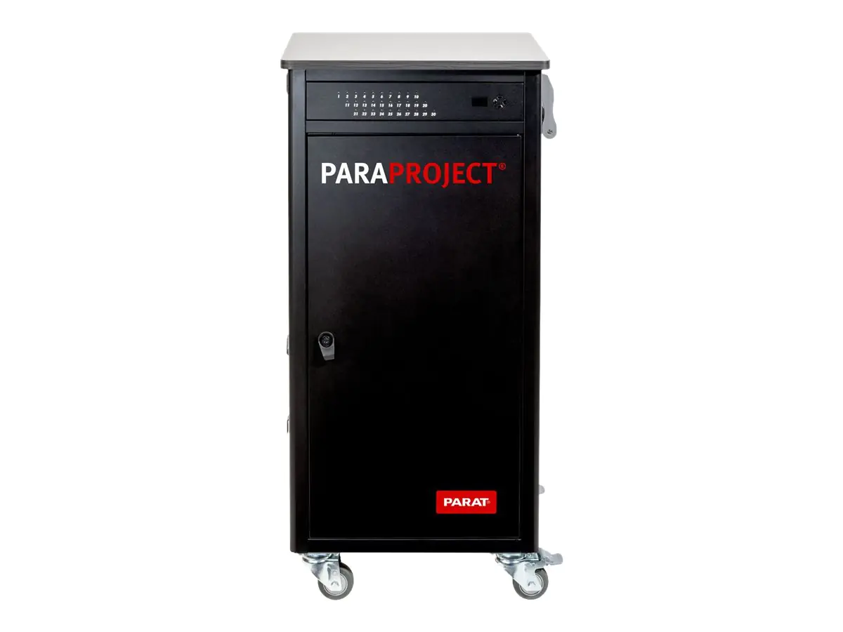 PARAT PARAPROJECT Trolley C30 - Wagen (laden und sichern) - für 30 Tablets / Notebooks - verriegelbar - Aluminium, Stahl - Schwarz - Bildschirmgröße: bis zu 35,6 cm (bis zu 14") - Ausgang: Wechselstrom 100-240 V