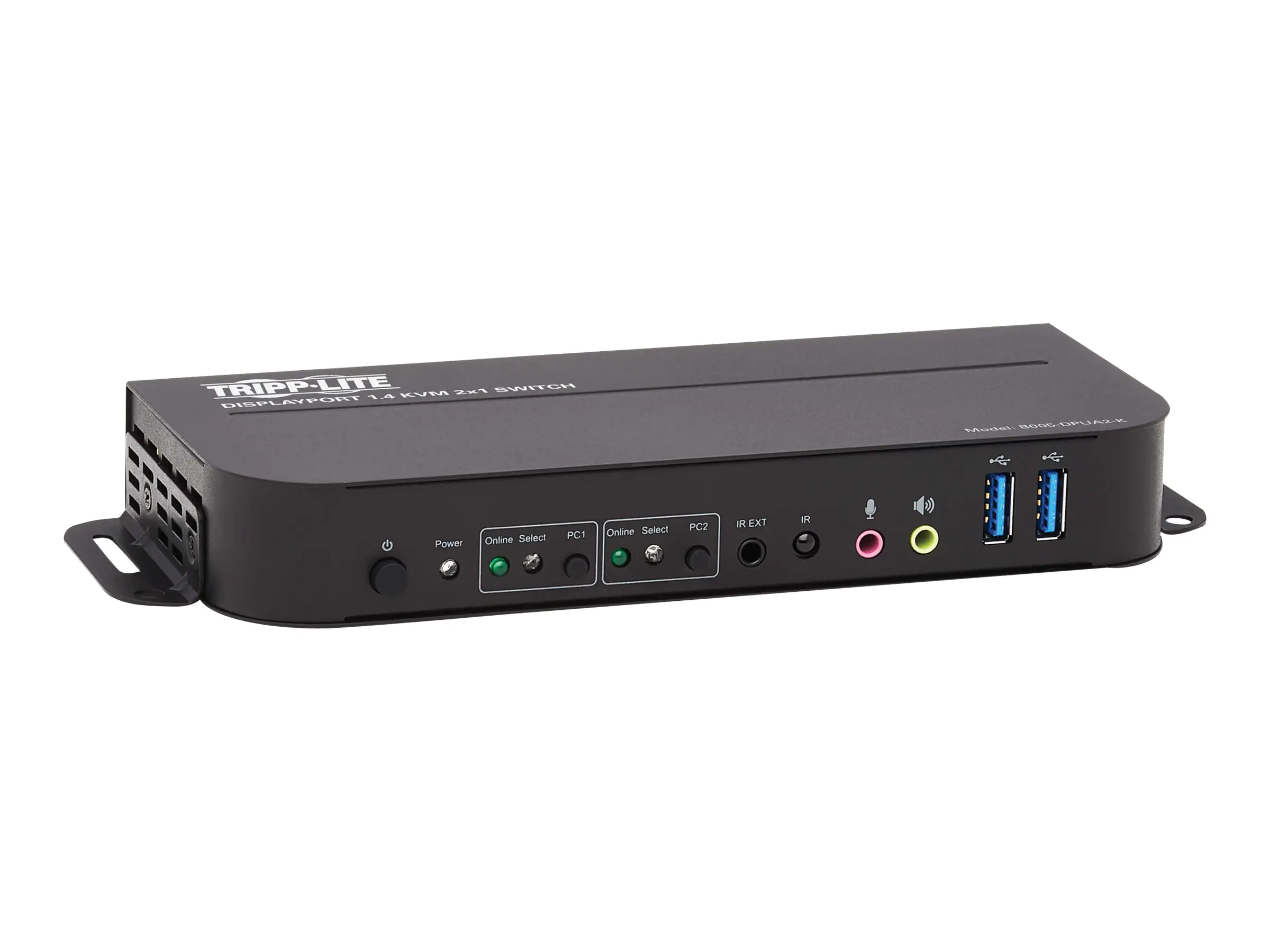 Eaton Tripp Lite series DisplayPort USB KVM Switch 2-Port 4K 60Hz HDR DP 1.4 USB Cables - KVM-/Audio-/USB-Switch - 2 x KVM/Audio/USB - 1 lokaler Benutzer - Desktop