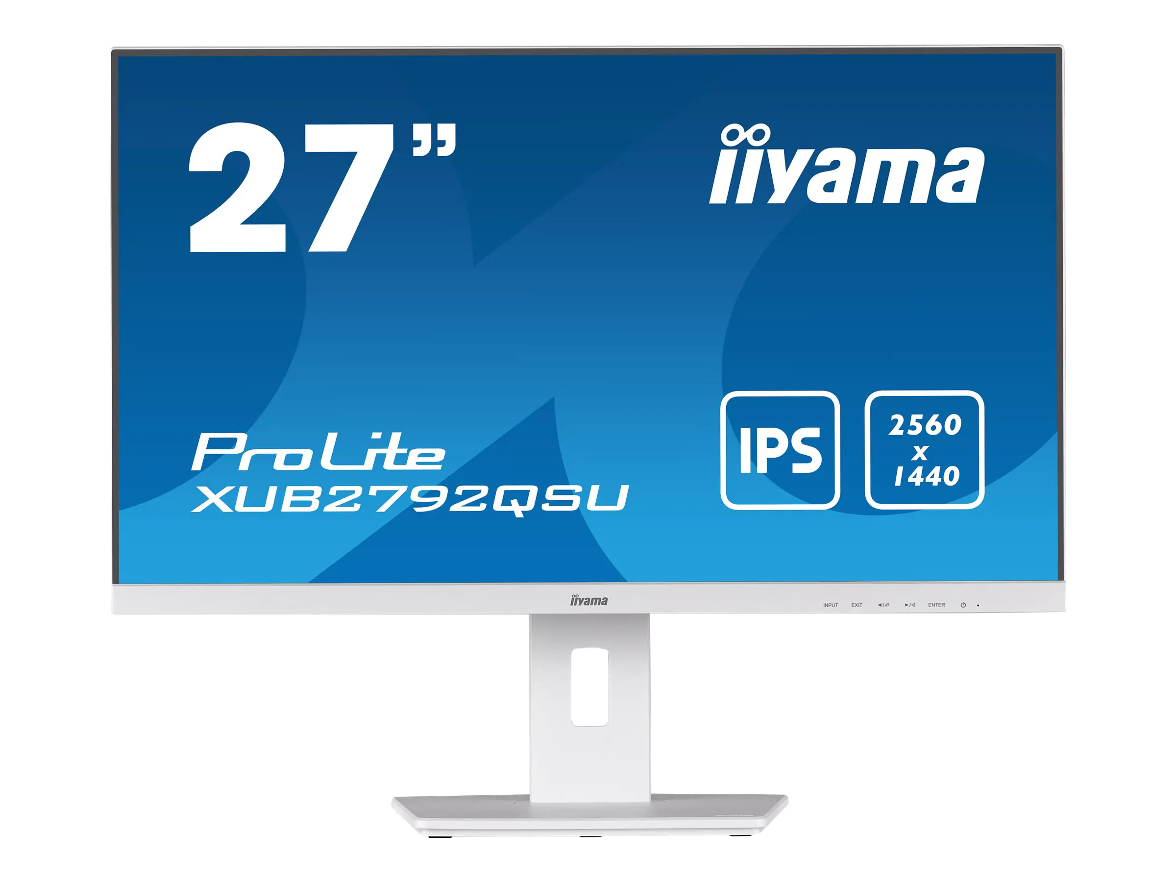 Iiyama ProLite XUB2792QSU-W5 - LED-Monitor - 68.5 cm (27") - 2560 x 1440 WQHD @ 75 Hz - IPS - 350 cd/m² - 1000:1 - 5 ms - HDMI, DVI, DisplayPort - Lautsprecher - Mattes Weiß
