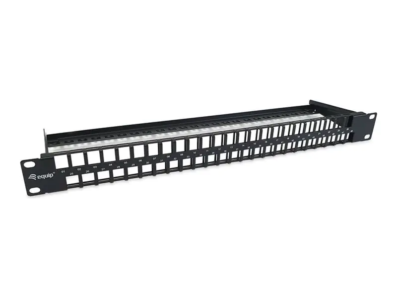 Equip Patch Panel - Rack montierbar - RAL 9005, Schwarz - 1U - 48.3 cm (19")