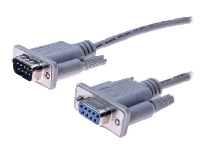 generic - Serielles Verlängerungskabel - DB-9 (W) zu DB-9 (M) - 5 m - geformt - Grau