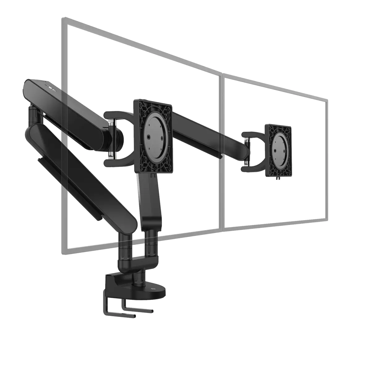 Bachmann ZG2 Monitorarm DS schwarz Tischmontage