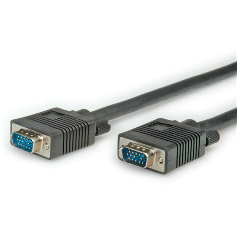 VALUE - VGA-Kabel - HD-15 (VGA) (M) zu HD-15 (VGA) (M) - 6 m - geformt, Daumenschrauben - Schwarz