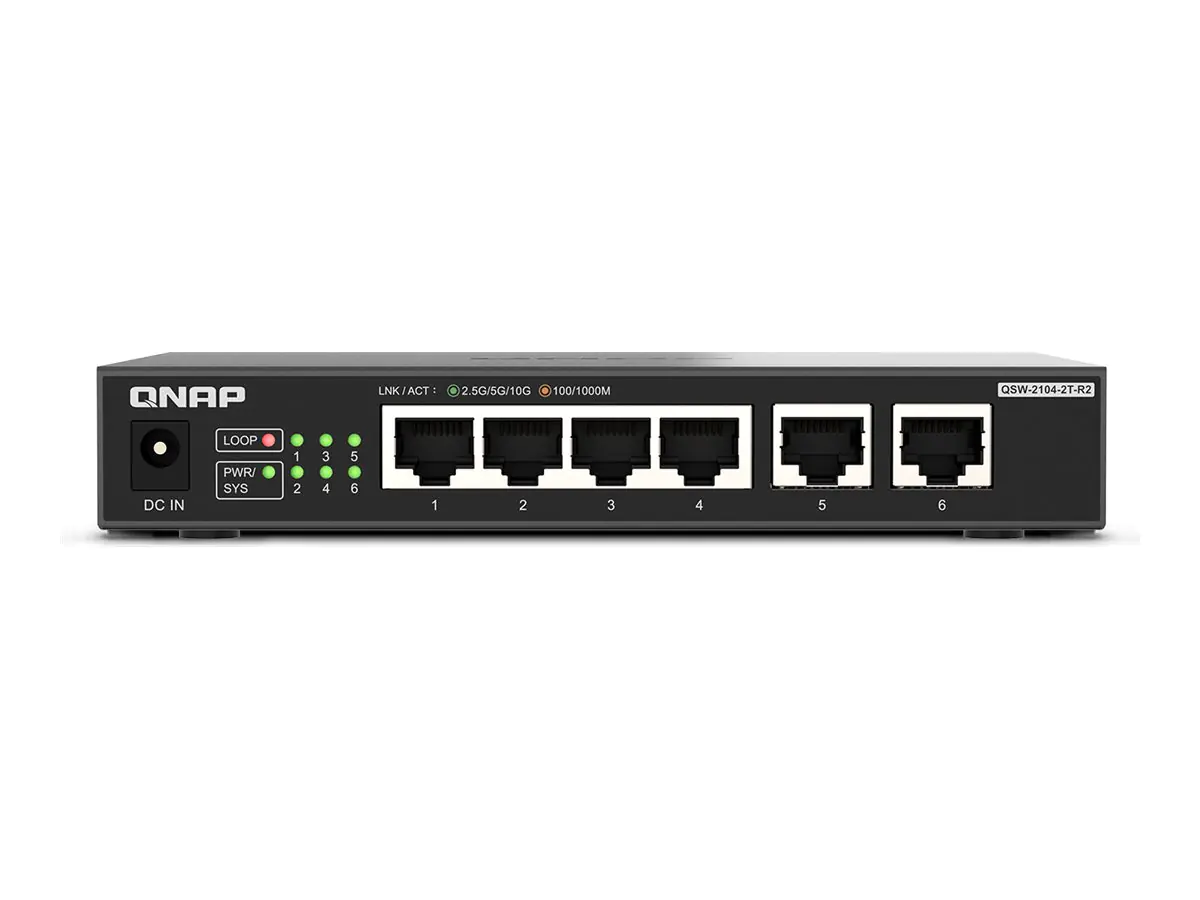 QNAP QSW-2104-2T-R2 10GbE RJ45 2.5GbE unmanaged - Switch - 60 Gbps