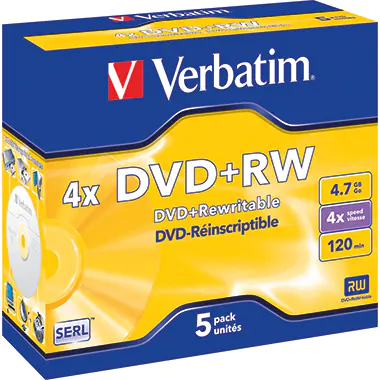 Verbatim DataLifePlus - 5 x DVD+RW - 4.7 GB 4x - Jewel Case (Schachtel)