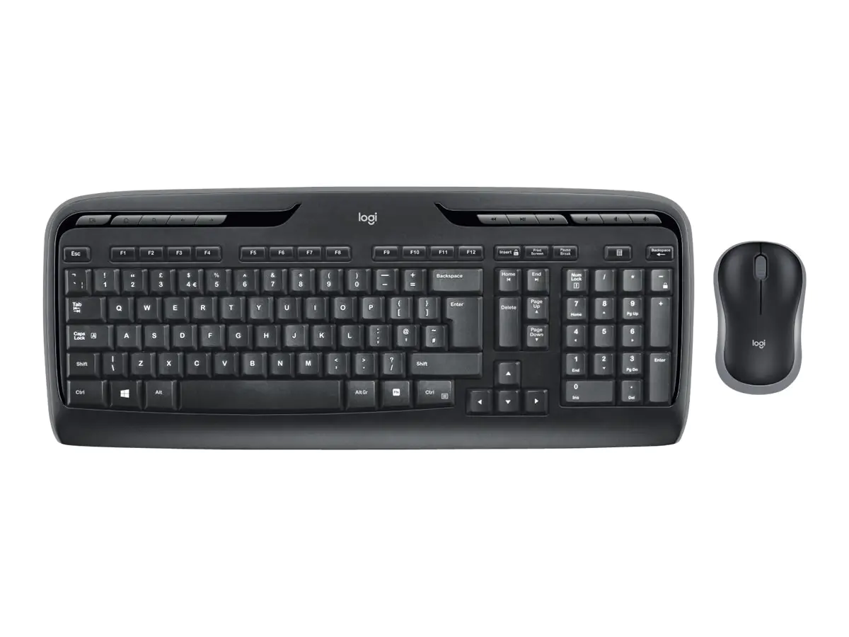 Logitech Wireless Combo MK330 - Tastatur-und-Maus-Set - kabellos - 2.4 GHz - US International - Schwarz