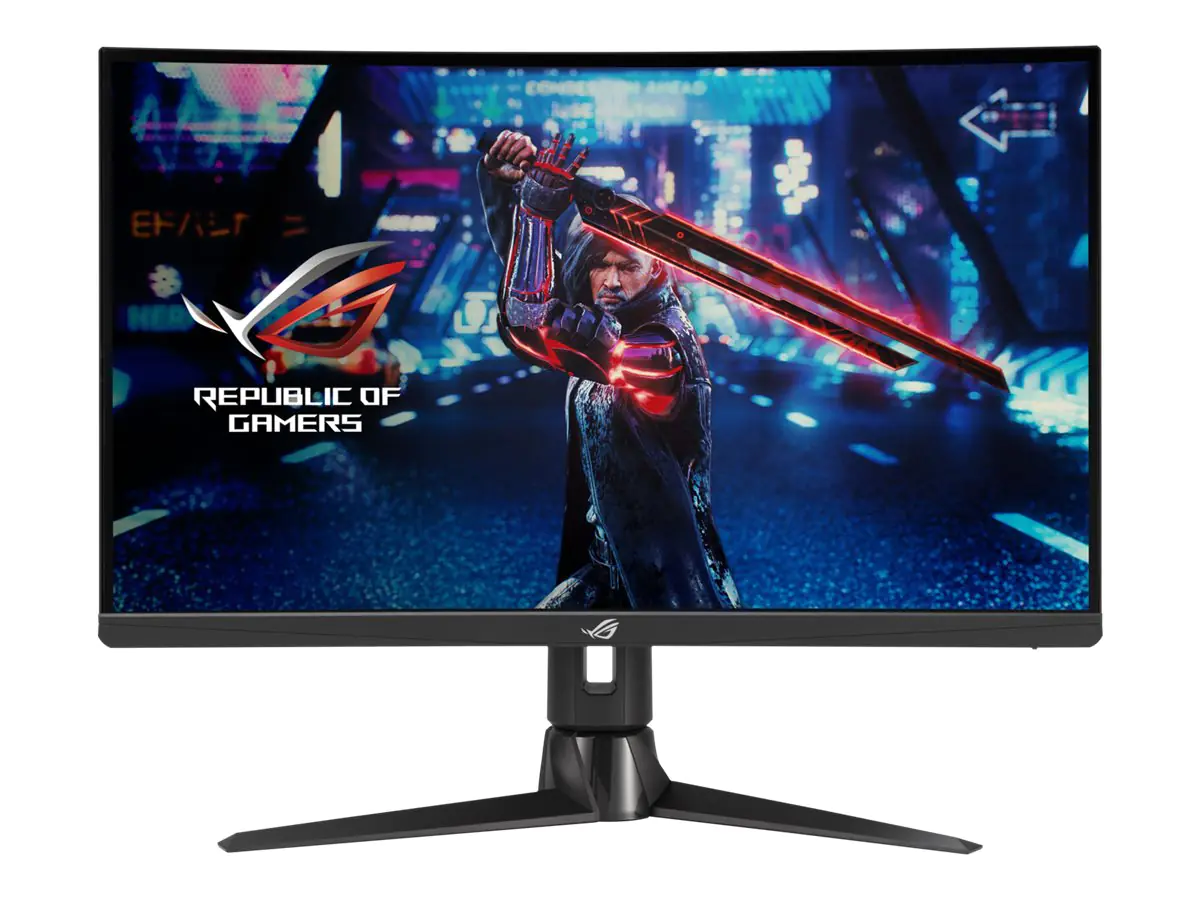 ASUS ROG Strix XG27AQV - LED-Monitor - Gaming - gebogen - 68.47 cm (27") - 2560 x 1440 WQHD @ 165 Hz - Fast IPS - 400 cd/m² - 1000:1 - DisplayHDR 400 - 1 ms - 2xHDMI, DisplayPort - Schwarz