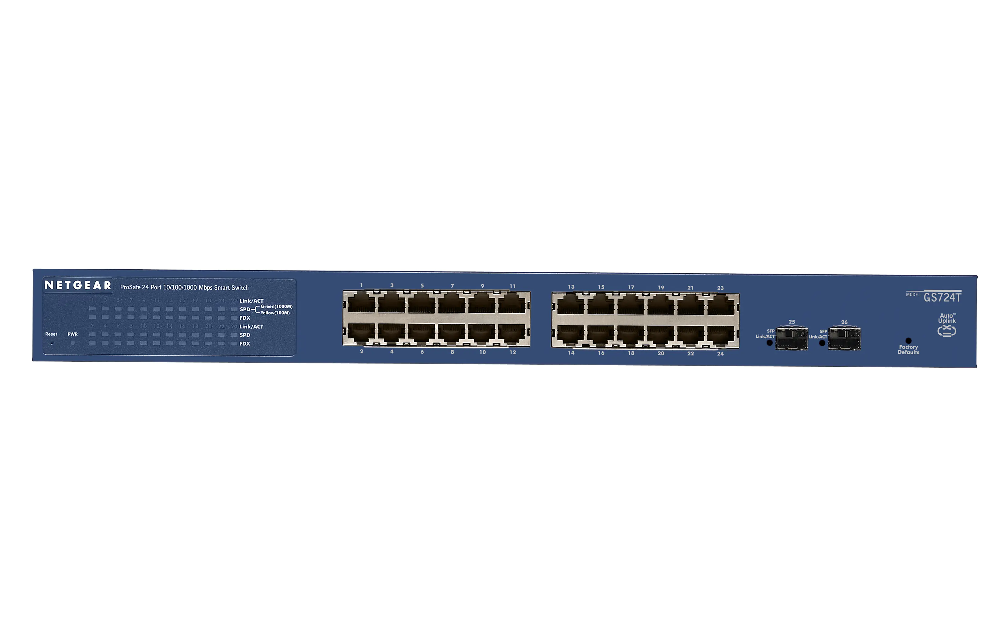 NETGEAR Smart GS724T - V4 - Switch - L3 Lite - managed - 24 x 10/100/1000 + 2 x Gigabit SFP - Desktop, an Rack montierbar