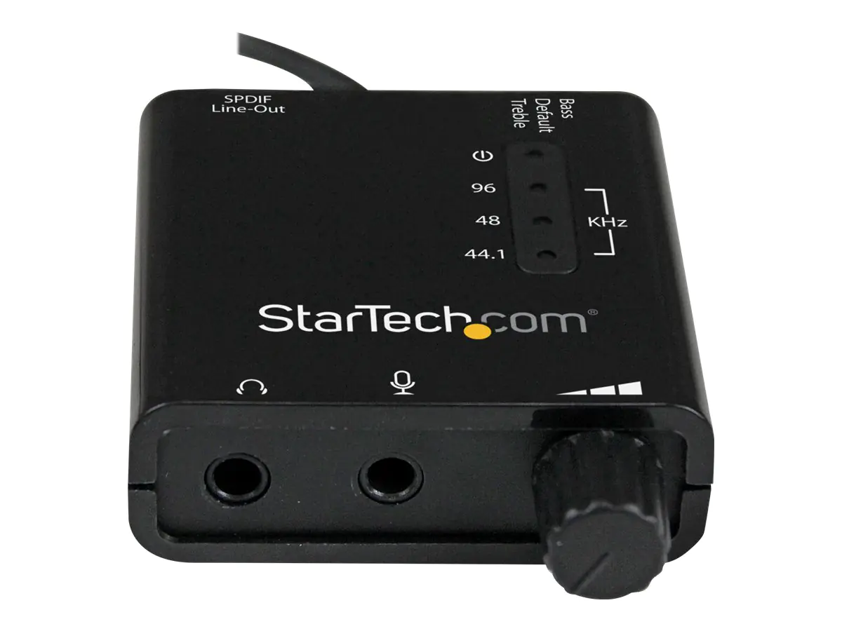 StarTech USB Audio Adapter - Externe USB Soundkarte mit SPDIF Digital Audio mit 2x 3,5mm Klinke - USB auf Audio Konverter - Schwarz - Soundkarte - 24-Bit - 96 kHz - Stereo - USB 2.0 - für P/N: MU15MMS, MU6MMS