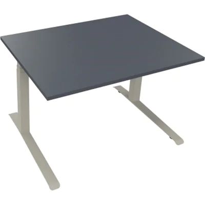 Sitz-/Stehtisch Kufe Doppels. Quad. B1200xT900xH645-1275 ws/Eiche Nat