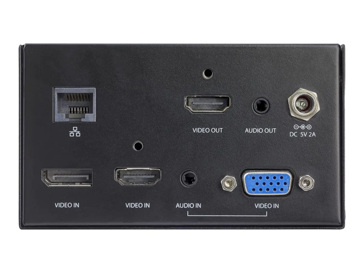StarTech Audio / Video Module for Conference Table Connectivity Box - Befestigungsplatte - Mini-Phone 3,5 mm, HDMI, DisplayPort, RJ-45, VGA - Schwarz - für P/N: BEZ4MOD, BOX4MODULE