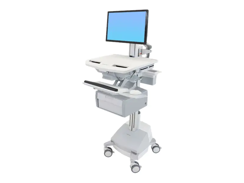 Ergotron Cart with LCD Pivot, SLA Powered, 1 Tall Drawer - Wagen - offene Architektur - für LCD-Display / PC-Ausrüstung - verriegelbar - Aluminium, verzinker Stahl, hochwertiger Kunststoff - Bildschirmgröße: bis zu 61 cm (bis zu 24 Zoll) SV44-13B1-2