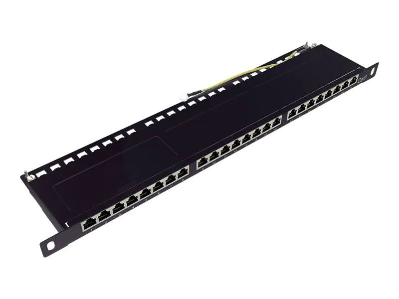 LogiLink Patch Panel - CAT 6a - STP - RJ-45 X 24 - Schwarz, RAL 9005 - 0.5U - 48.3 cm (19")