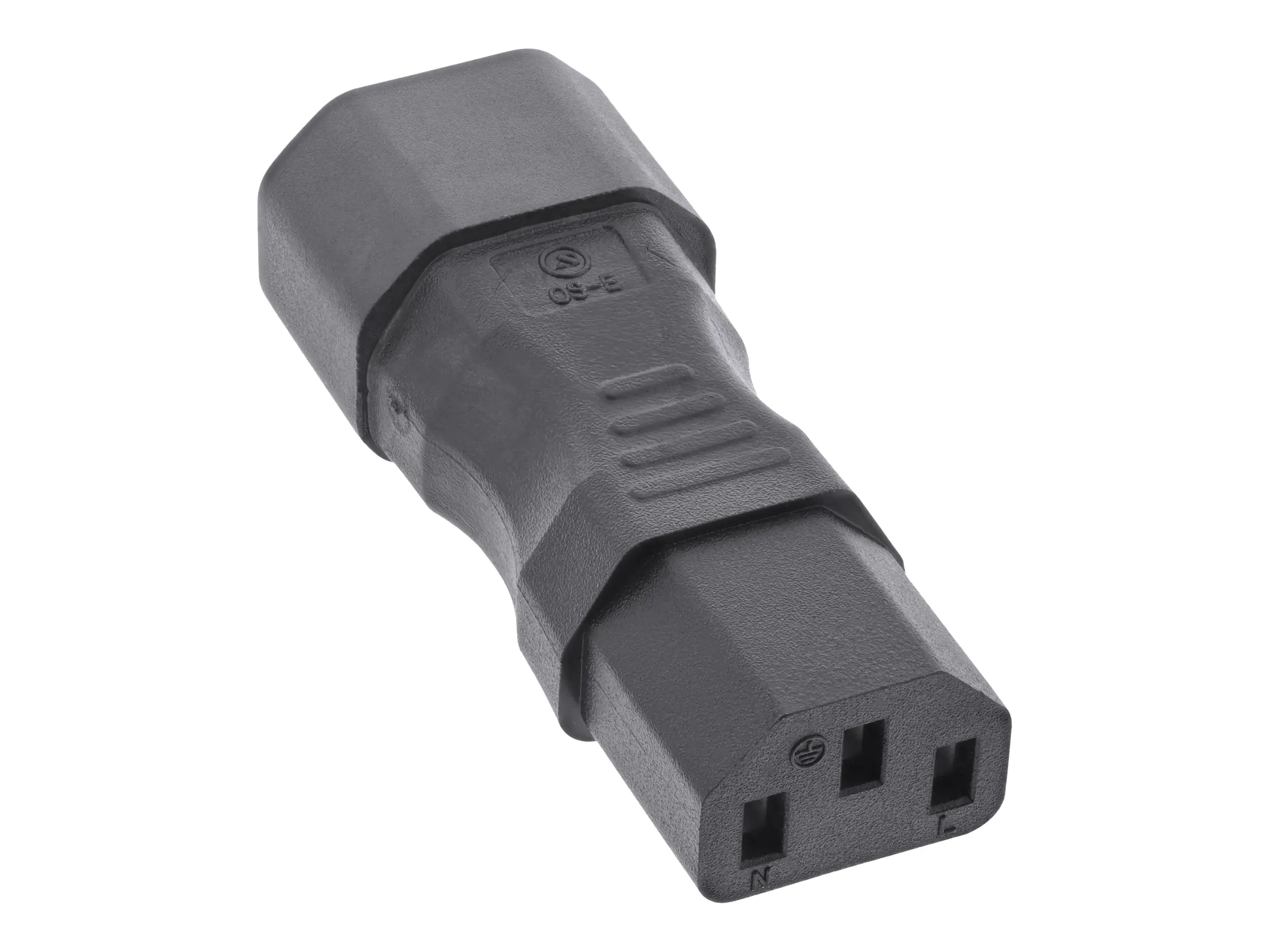 InLine - Adapter für Power Connector - IEC 60320 C14 zu power IEC 60320 C13 - 10 A - Schwarz