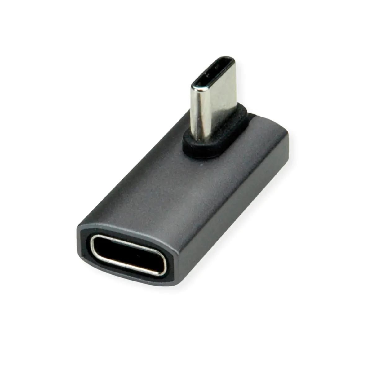 ROLINE USB4 40G Typ C Adapter ST/BU 90° gedreht Alu