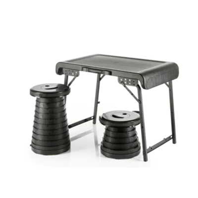 WEDO® Sitzset SITTOGO NXT Hocker: ABS Kunststoff, Tisch: PE/Aluminium schwarz