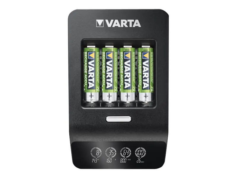 Varta LCD ULTRA FAST CHARGER+ - 0,25 Std. Batterieladegerät - (für 4xAA/AAA) + AC-Netzteil + Kfz-Netzteil 4 x AA-Typ - NiMH - 2100 mAh