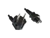 Helos - Stromkabel - power CEE 7/7 (M) gewinkelt zu IEC 60320 C5 gerade - 250 V - 10 A - 1.8 m - Schwarz