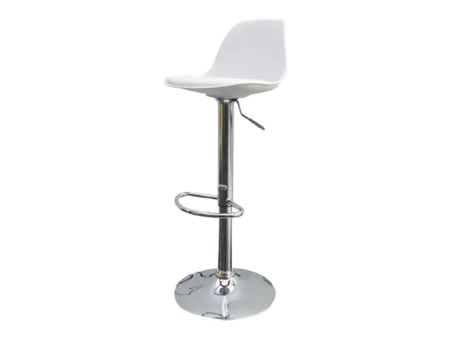 PAPERFLOW Bobba - Barhocker - Drehgelenk - Kunstleder, chrombeschichteter Stahl, spritzgegossenes Polypropylen - weiß, Aluminium (Packung mit 2) THBOBBA.35.13