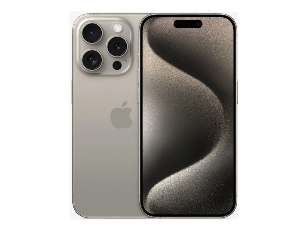 Apple iPhone 15 Pro - 5G Smartphone - Dual-SIM / Interner Speicher 512 GB - OLED-Display - 6.1" - 2556 x 1179 Pixel (120 Hz) - Triple-Kamera 48 MP, 12 MP, 12 MP - front camera 12 MP - Natural Titanium