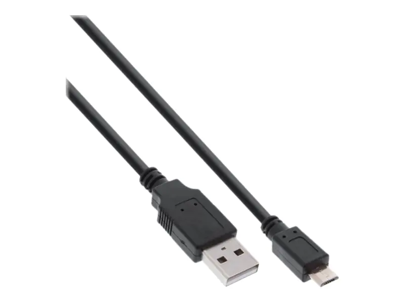 InLine - USB-Kabel - Micro-USB Typ B (M) zu USB (M) - USB 2.0 - 2 A - 30 cm - Schwarz