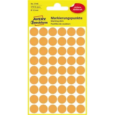 Avery Zweckform Markierungspunkt 3148 12mm orange 270 St./Pack.