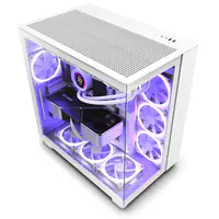 NZXT H series H9 Flow - Mid tower - ATX - Seitenteil mit Fenster (gehärtetes Glas) - keine Spannungsversorgung - Mattes Weiß - USB/Audio
