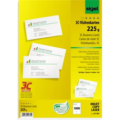 SIGEL Visitenkarte 3C LP797 85x55mm 1.000m St./Pack.