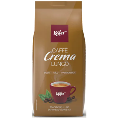 Käfer Kaffee Caffè Crema Lungo sanft, mild, harmonisch ganze Bohne 1.000 g/Pack.