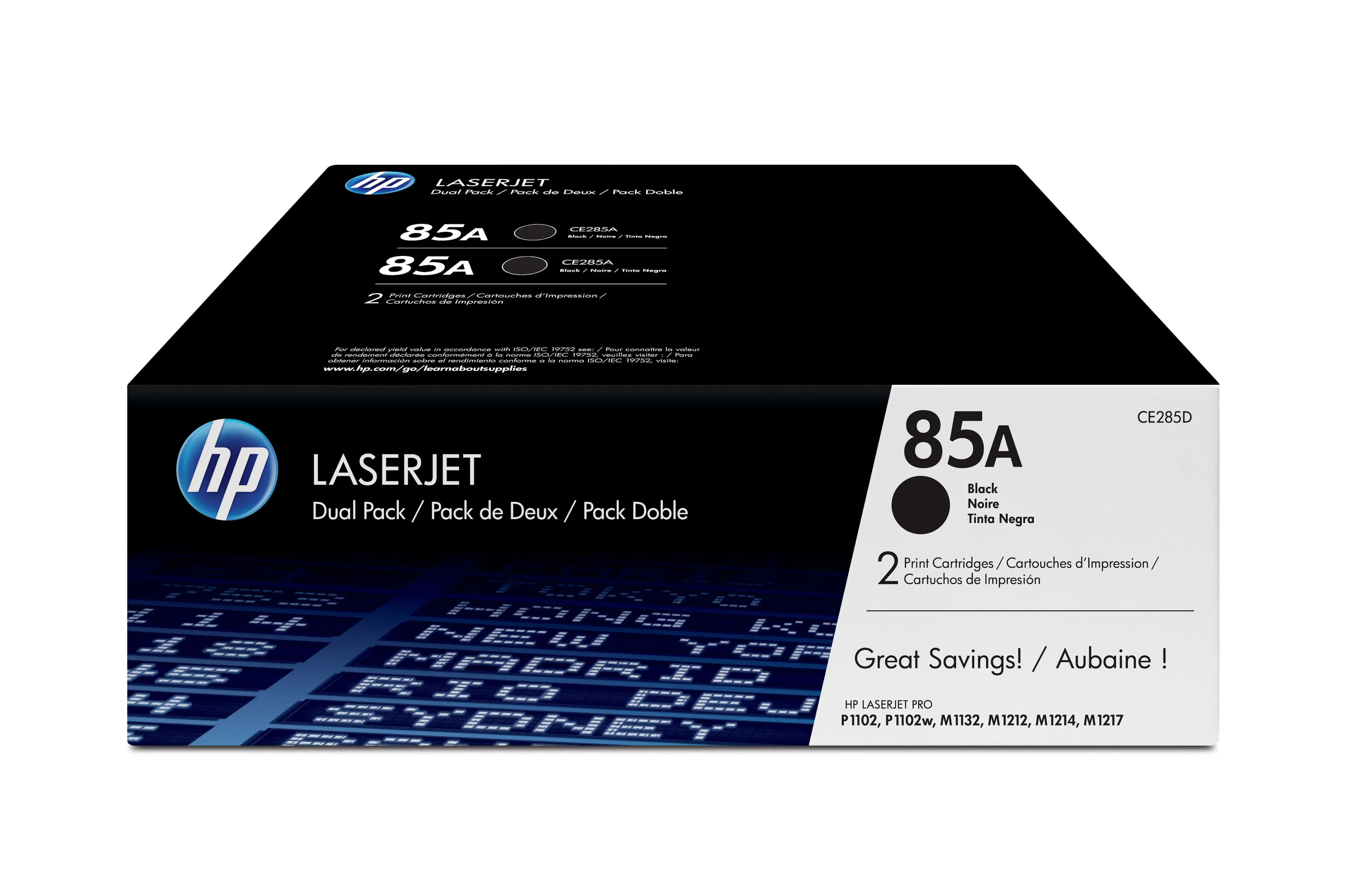 HP 85A - 2er-Pack - Schwarz - original - LaserJet - Tonerpatrone (CE285AD) - für LaserJet Pro M1132 MFP, M1212nf MFP, M1217nfw MFP, P1102, P1102s, P1102W, P1109, P1109W