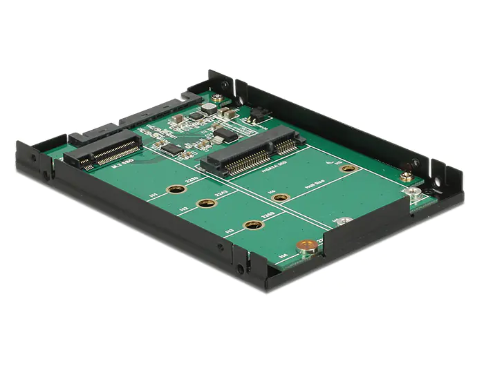 Delock 2.5" Converter SATA 22 pin > 1 x M.2 key B + 1 x mSATA - 9.5 mm - Speicher-Controller - mSATA, M.2 - M.2 Card / mSATA - SATA 6Gb/s
