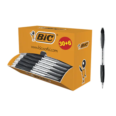 BIC® Kugelschreiber ATLANTIS® Classic 0,4mm schwarz dokumentenecht Farbe des Schaftes: transparent 36 St./Pack.
